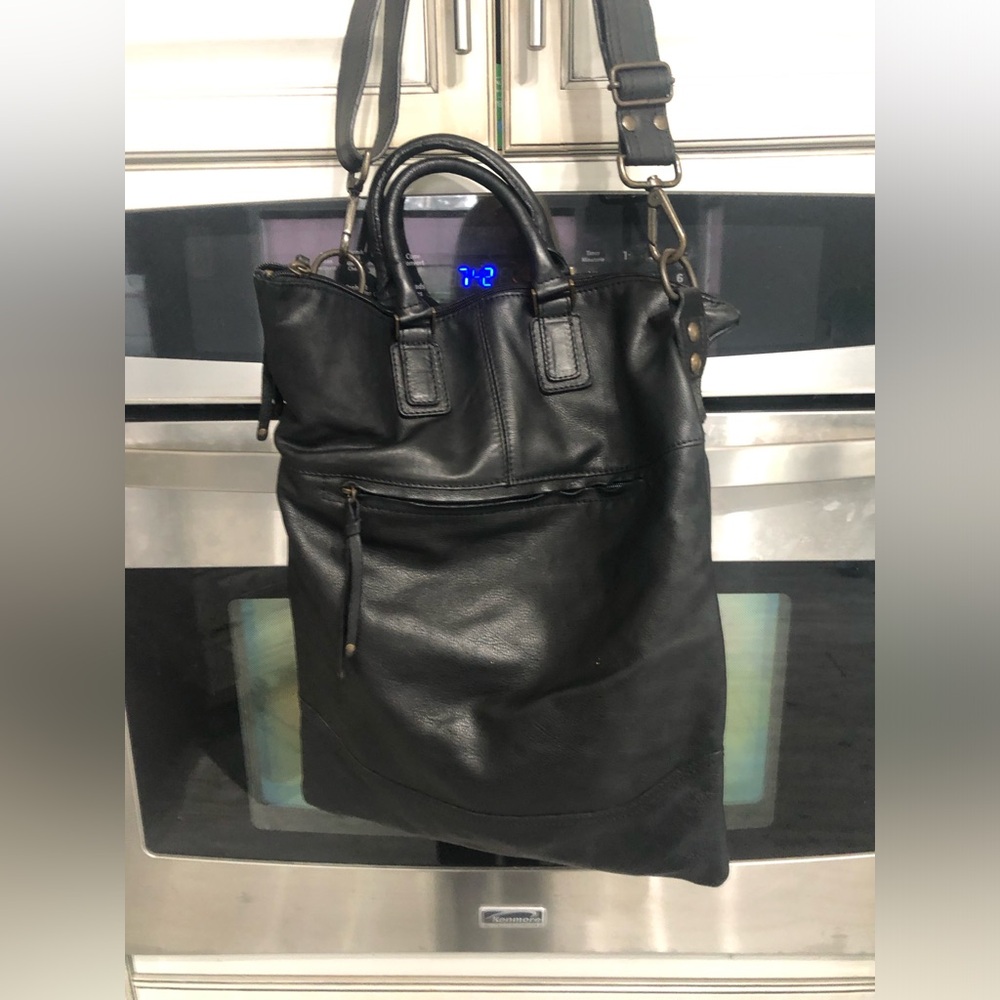 Maurizio Taiuti Black Leather Handbag Made In Italy